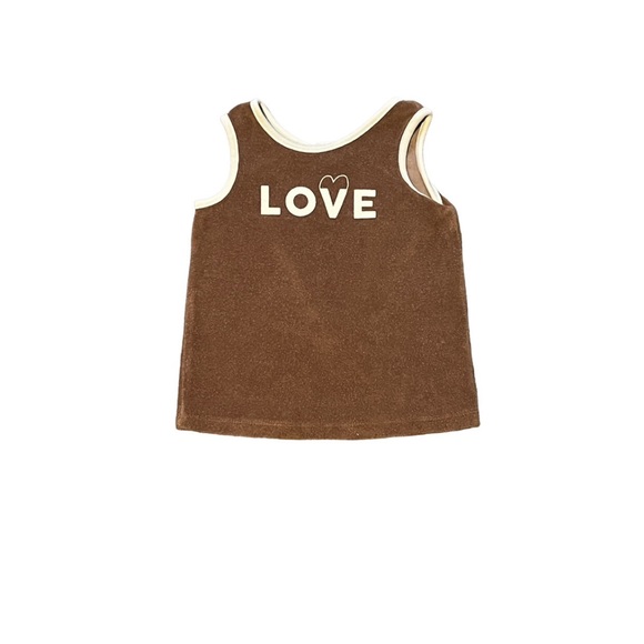 Girls 18-24M Brown Love Tank top/ Shorts Outfit - Picture 2 of 3